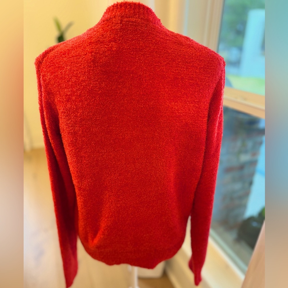 Zenana Ladies Long Sleeve Soft Button Up Sweater Cardigan Red Small New! - Picture 4 of 6